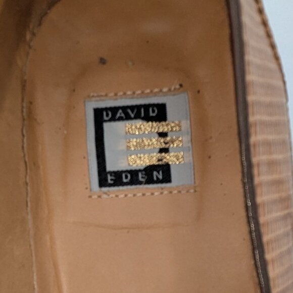 David Eden Ostrich Leg Lizard Loafers Men’s Dress Shoes Size 11Tan Cognac Color main image 8